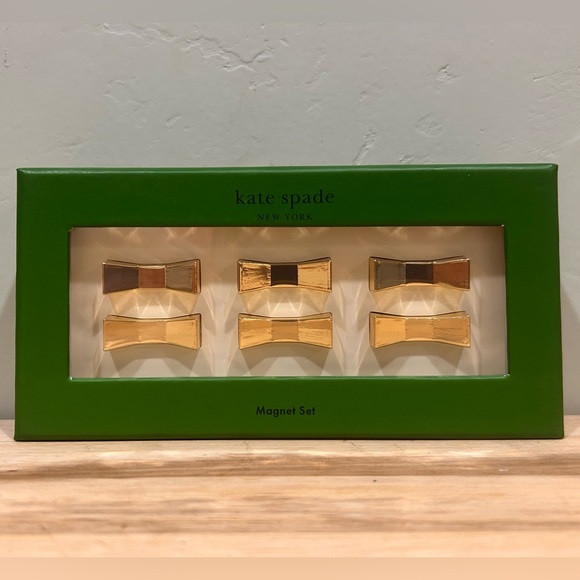 kate spade Other - Kate Spade New York Magnet Box Set. 6 Bow Lovely Magnets. Gold Tone. NWTS.